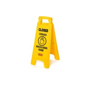 Rubbermaid Fg611478yel Closed 4-sided Floor Sign Yellow Multilingual for sale online 