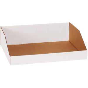 6 x 15 x 4-1/2 Open Top White Corrugated Bin Boxes Lot of 50 BINMT615 6 x 15 x 4-1/2 Open Top White Corrugated Bin Boxes Lot of 50 BINMT615