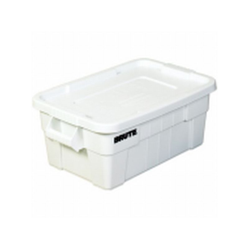 Box Packaging Rubbermaid Brute Tote with Lid, White, 28" X 28" X  11" - RUB116