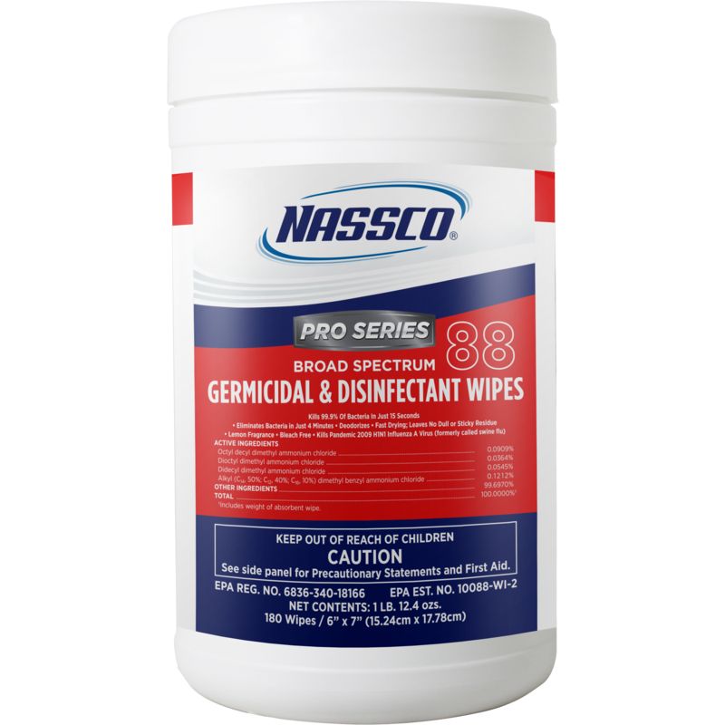 Nassco Pro Series 88 Broad Spectrum Germicidal & Disinfectant Wipes