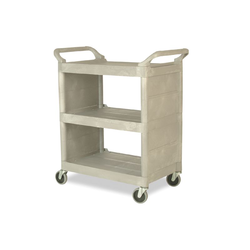 Rubbermaid Utility Cart w/4" Swivel Casters & End PanelsPlatinum, 31