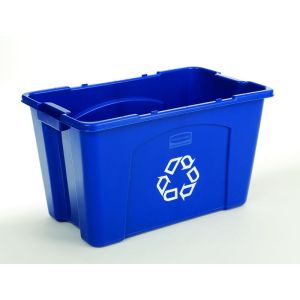 16 x 16 x 3 1/4 Blue 2691 Rubbermaid Commercial Untouchable Recycling Tops 