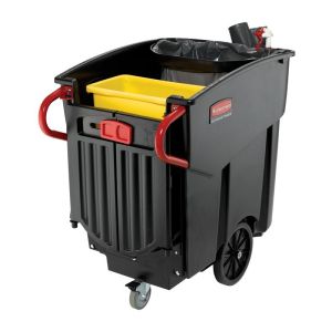 Rubbermaid FG9W7300BLA Mega Brute 120 Gallon Black Executive Series Mobile Waste Collector
