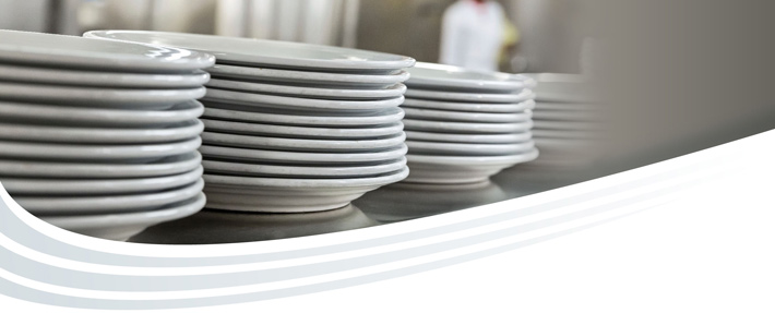 Stacked Clean Dishes Image